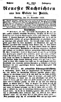 Neueste Nachrichten aus dem Gebiete der Politik (Münchner neueste Nachrichten) Samstag 24. November 1855