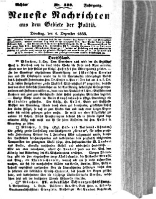 Neueste Nachrichten aus dem Gebiete der Politik Dienstag 4. Dezember 1855