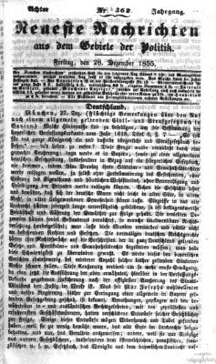Neueste Nachrichten aus dem Gebiete der Politik (Münchner neueste Nachrichten) Freitag 28. Dezember 1855
