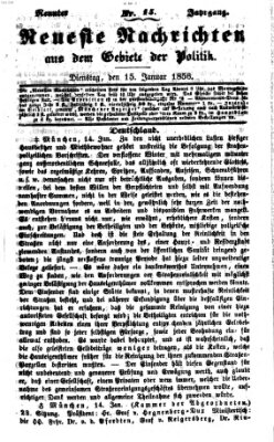 Neueste Nachrichten aus dem Gebiete der Politik (Münchner neueste Nachrichten) Dienstag 15. Januar 1856