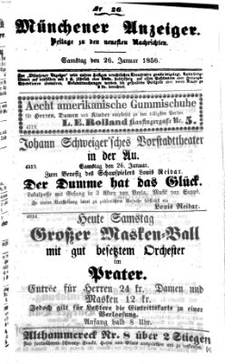 Neueste Nachrichten aus dem Gebiete der Politik (Münchner neueste Nachrichten) Samstag 26. Januar 1856