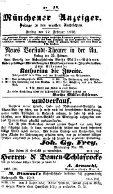 Neueste Nachrichten aus dem Gebiete der Politik (Münchner neueste Nachrichten) Freitag 22. Februar 1856