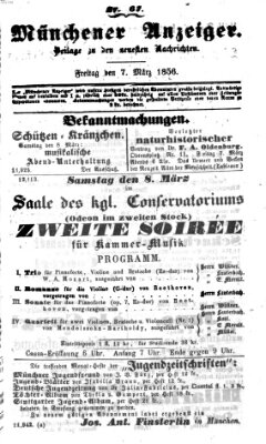Neueste Nachrichten aus dem Gebiete der Politik (Münchner neueste Nachrichten) Freitag 7. März 1856