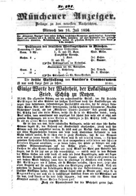 Neueste Nachrichten aus dem Gebiete der Politik (Münchner neueste Nachrichten) Mittwoch 16. Juli 1856