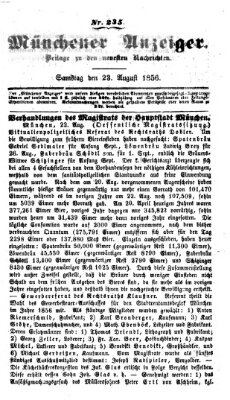 Neueste Nachrichten aus dem Gebiete der Politik (Münchner neueste Nachrichten) Samstag 23. August 1856