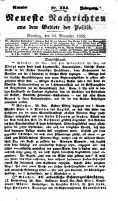 Neueste Nachrichten aus dem Gebiete der Politik (Münchner neueste Nachrichten) Samstag 29. November 1856