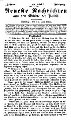 Neueste Nachrichten aus dem Gebiete der Politik (Münchner neueste Nachrichten) Samstag 25. Juli 1857