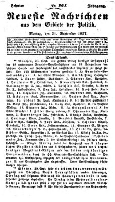 Neueste Nachrichten aus dem Gebiete der Politik (Münchner neueste Nachrichten) Montag 21. September 1857
