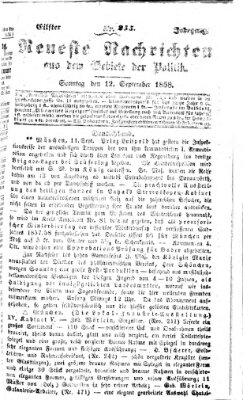 Neueste Nachrichten aus dem Gebiete der Politik (Münchner neueste Nachrichten) Sonntag 12. September 1858