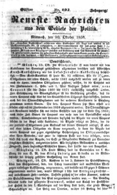 Neueste Nachrichten aus dem Gebiete der Politik (Münchner neueste Nachrichten) Mittwoch 20. Oktober 1858