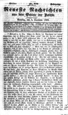 Neueste Nachrichten aus dem Gebiete der Politik Samstag 4. Dezember 1858
