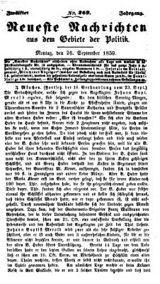 Neueste Nachrichten aus dem Gebiete der Politik (Münchner neueste Nachrichten) Montag 26. September 1859