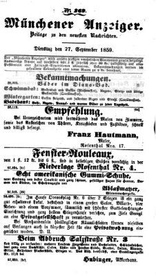 Neueste Nachrichten aus dem Gebiete der Politik (Münchner neueste Nachrichten) Dienstag 27. September 1859
