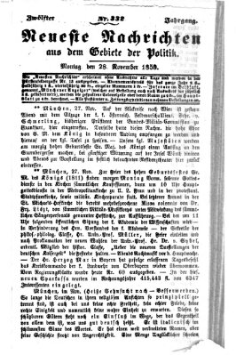 Neueste Nachrichten aus dem Gebiete der Politik (Münchner neueste Nachrichten) Montag 28. November 1859