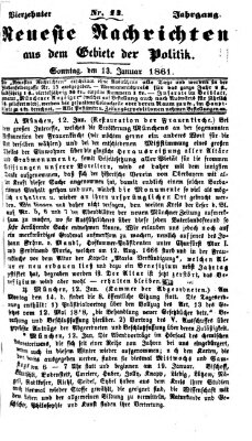 Neueste Nachrichten aus dem Gebiete der Politik (Münchner neueste Nachrichten) Sonntag 13. Januar 1861
