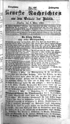 Neueste Nachrichten aus dem Gebiete der Politik Dienstag 5. März 1861