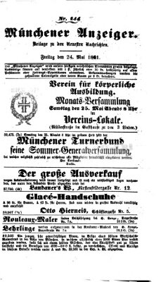 Münchener Anzeiger (Münchner neueste Nachrichten) Freitag 24. Mai 1861