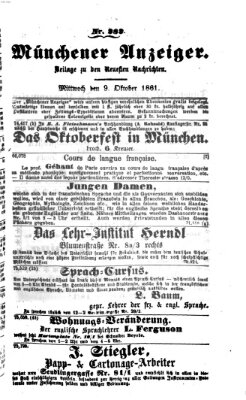 Münchener Anzeiger (Münchner neueste Nachrichten) Mittwoch 9. Oktober 1861