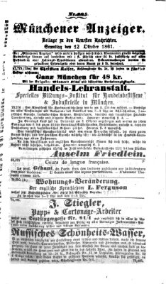 Münchener Anzeiger (Münchner neueste Nachrichten) Samstag 12. Oktober 1861