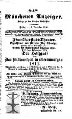 Münchener Anzeiger (Münchner neueste Nachrichten) Freitag 8. November 1861