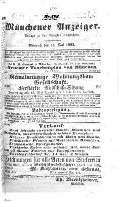 Münchener Anzeiger (Münchner neueste Nachrichten) Mittwoch 14. Mai 1862