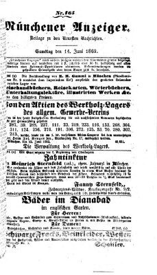 Münchener Anzeiger (Münchner neueste Nachrichten) Samstag 14. Juni 1862