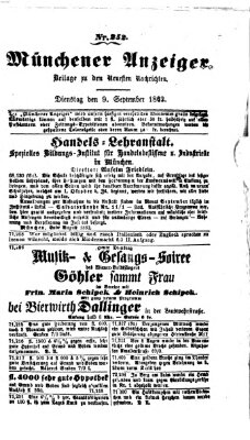 Münchener Anzeiger (Münchner neueste Nachrichten) Dienstag 9. September 1862