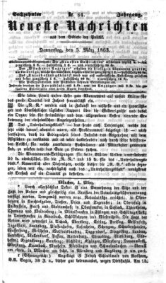 Neueste Nachrichten aus dem Gebiete der Politik (Münchner neueste Nachrichten) Donnerstag 5. März 1863