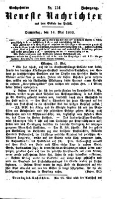 Neueste Nachrichten aus dem Gebiete der Politik (Münchner neueste Nachrichten) Donnerstag 14. Mai 1863