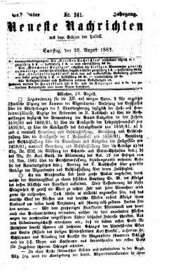 Neueste Nachrichten aus dem Gebiete der Politik (Münchner neueste Nachrichten) Samstag 29. August 1863