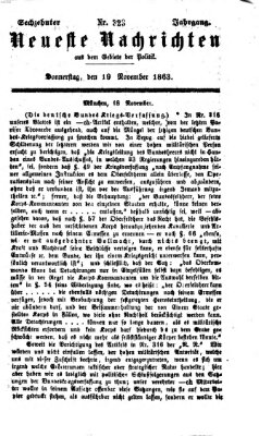 Neueste Nachrichten aus dem Gebiete der Politik (Münchner neueste Nachrichten) Donnerstag 19. November 1863