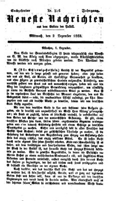 Neueste Nachrichten aus dem Gebiete der Politik (Münchner neueste Nachrichten) Mittwoch 2. Dezember 1863
