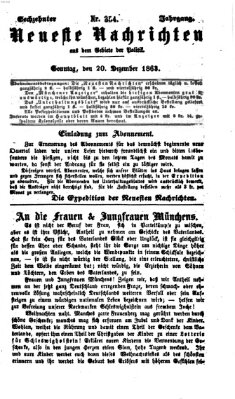 Neueste Nachrichten aus dem Gebiete der Politik Sonntag 20. Dezember 1863