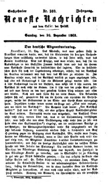 Neueste Nachrichten aus dem Gebiete der Politik (Münchner neueste Nachrichten) Samstag 26. Dezember 1863