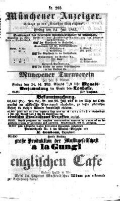 Münchener Anzeiger (Münchner neueste Nachrichten) Freitag 24. Juli 1863