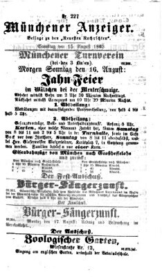 Münchener Anzeiger (Neueste Nachrichten aus dem Gebiete der Politik) Samstag 15. August 1863