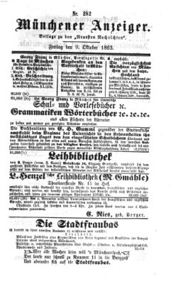 Münchener Anzeiger (Neueste Nachrichten aus dem Gebiete der Politik) Freitag 9. Oktober 1863