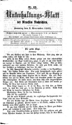 Neueste Nachrichten aus dem Gebiete der Politik (Münchner neueste Nachrichten) Sonntag 2. November 1862