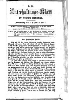 Neueste Nachrichten aus dem Gebiete der Politik (Münchner neueste Nachrichten) Donnerstag 3. Dezember 1863
