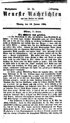 Neueste Nachrichten aus dem Gebiete der Politik (Münchner neueste Nachrichten) Montag 18. Januar 1864