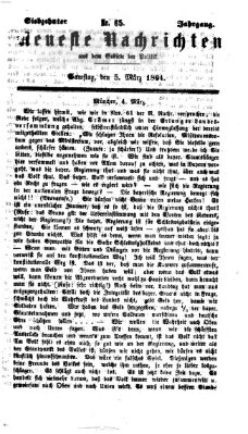Neueste Nachrichten aus dem Gebiete der Politik (Münchner neueste Nachrichten) Samstag 5. März 1864
