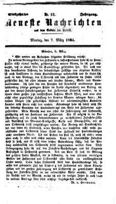 Neueste Nachrichten aus dem Gebiete der Politik (Münchner neueste Nachrichten) Montag 7. März 1864