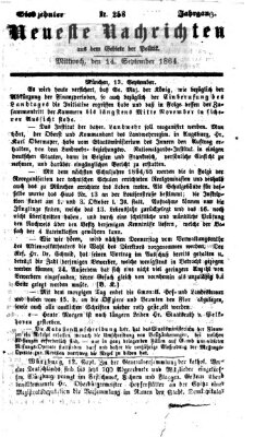 Neueste Nachrichten aus dem Gebiete der Politik (Münchner neueste Nachrichten) Mittwoch 14. September 1864
