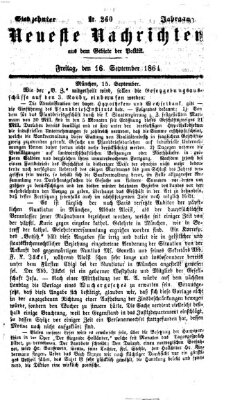 Neueste Nachrichten aus dem Gebiete der Politik Freitag 16. September 1864