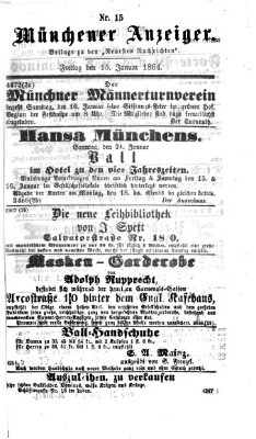 Münchener Anzeiger (Münchner neueste Nachrichten) Freitag 15. Januar 1864