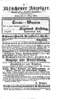 Münchener Anzeiger (Münchner neueste Nachrichten) Freitag 11. März 1864