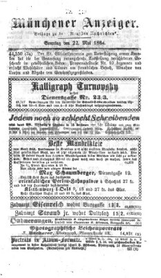 Münchener Anzeiger (Neueste Nachrichten aus dem Gebiete der Politik) Sonntag 22. Mai 1864