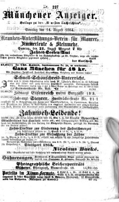 Münchener Anzeiger (Neueste Nachrichten aus dem Gebiete der Politik) Sonntag 14. August 1864
