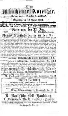 Münchener Anzeiger (Neueste Nachrichten aus dem Gebiete der Politik) Donnerstag 18. August 1864