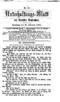 Neueste Nachrichten aus dem Gebiete der Politik Sonntag 28. Februar 1864